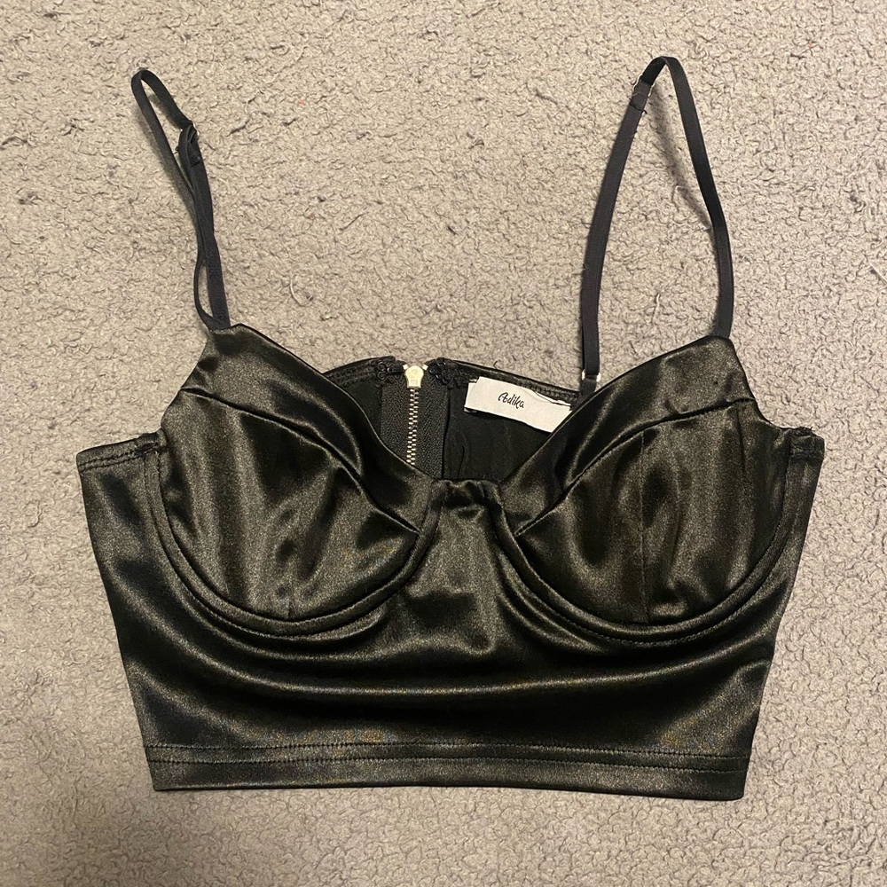 Black Edikted crop top, size S